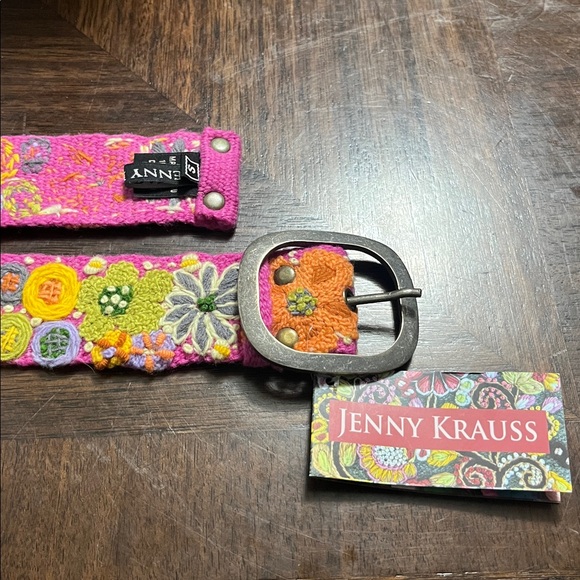 JENNY KRAUSS WILDFLOWERS WOOL BELT HANDMADE PERU SUNDANCE SMALL WOMEN’S BELT - Picture 2 of 7